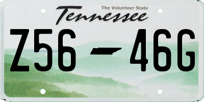 TN license plate Z5646G