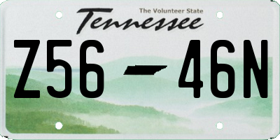 TN license plate Z5646N