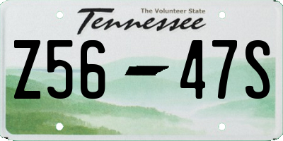 TN license plate Z5647S
