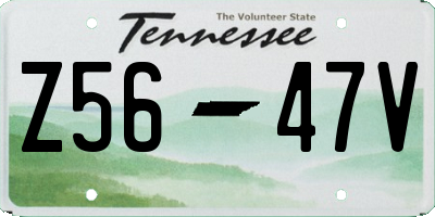 TN license plate Z5647V