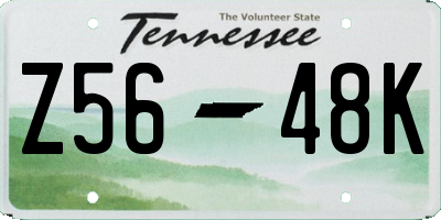 TN license plate Z5648K