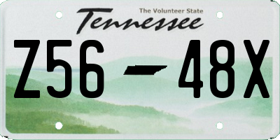 TN license plate Z5648X