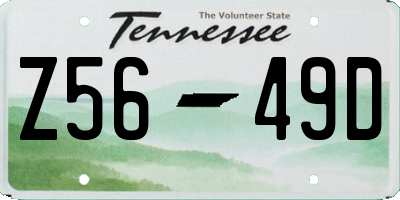 TN license plate Z5649D