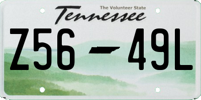 TN license plate Z5649L