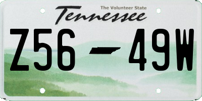 TN license plate Z5649W