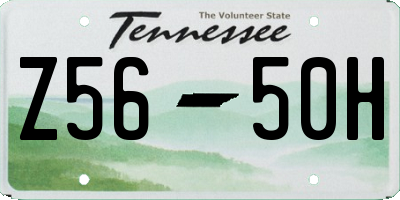 TN license plate Z5650H