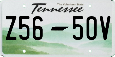 TN license plate Z5650V