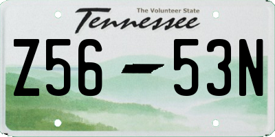 TN license plate Z5653N