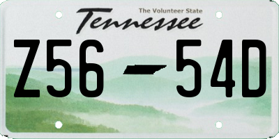 TN license plate Z5654D