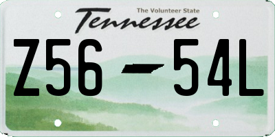TN license plate Z5654L