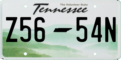 TN license plate Z5654N