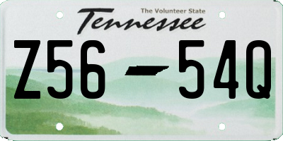TN license plate Z5654Q