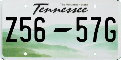 TN license plate Z5657G