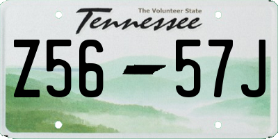 TN license plate Z5657J