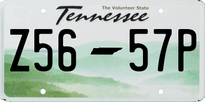 TN license plate Z5657P