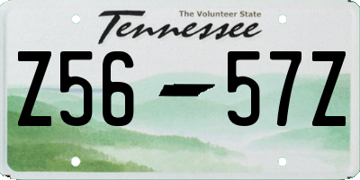 TN license plate Z5657Z