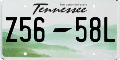 TN license plate Z5658L
