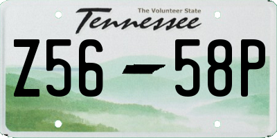 TN license plate Z5658P