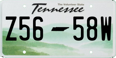 TN license plate Z5658W