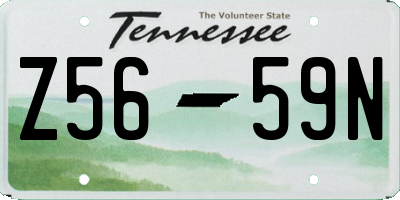TN license plate Z5659N