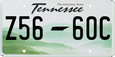 TN license plate Z5660C