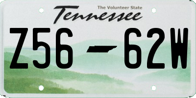 TN license plate Z5662W