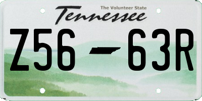 TN license plate Z5663R
