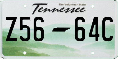 TN license plate Z5664C