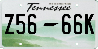 TN license plate Z5666K