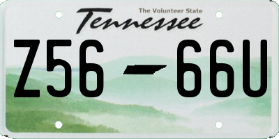TN license plate Z5666U