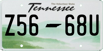 TN license plate Z5668U