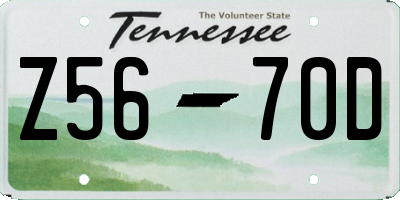 TN license plate Z5670D