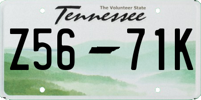 TN license plate Z5671K