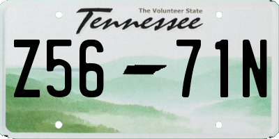 TN license plate Z5671N