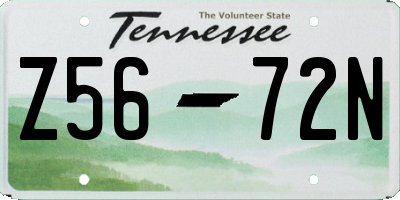 TN license plate Z5672N