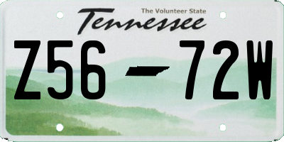 TN license plate Z5672W