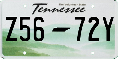 TN license plate Z5672Y