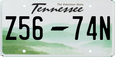 TN license plate Z5674N