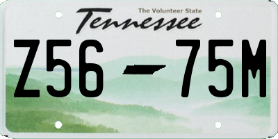 TN license plate Z5675M
