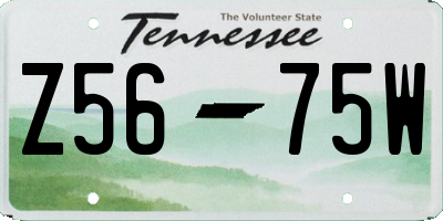 TN license plate Z5675W
