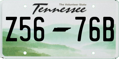 TN license plate Z5676B