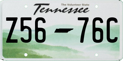 TN license plate Z5676C