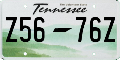TN license plate Z5676Z