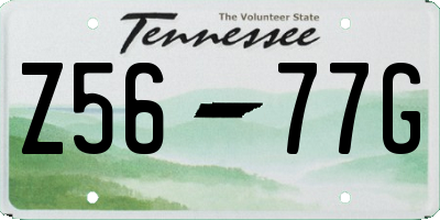 TN license plate Z5677G
