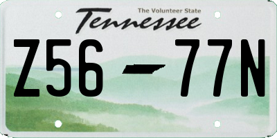 TN license plate Z5677N