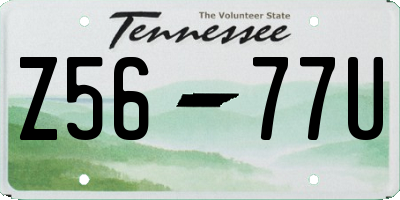TN license plate Z5677U
