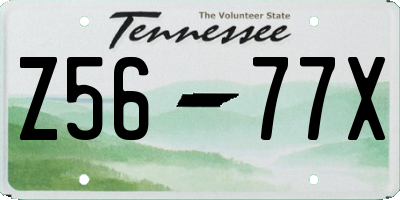 TN license plate Z5677X
