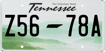 TN license plate Z5678A