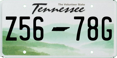 TN license plate Z5678G