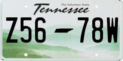 TN license plate Z5678W